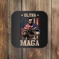 Ultra Maga 4th Of July Abraham Lincoln Gun 2nd Amendment Coaster thumb 0