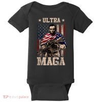 Ultra Maga 4th Of July Abraham Lincoln Gun 2nd Amendment Baby Bodysuit thumb 0