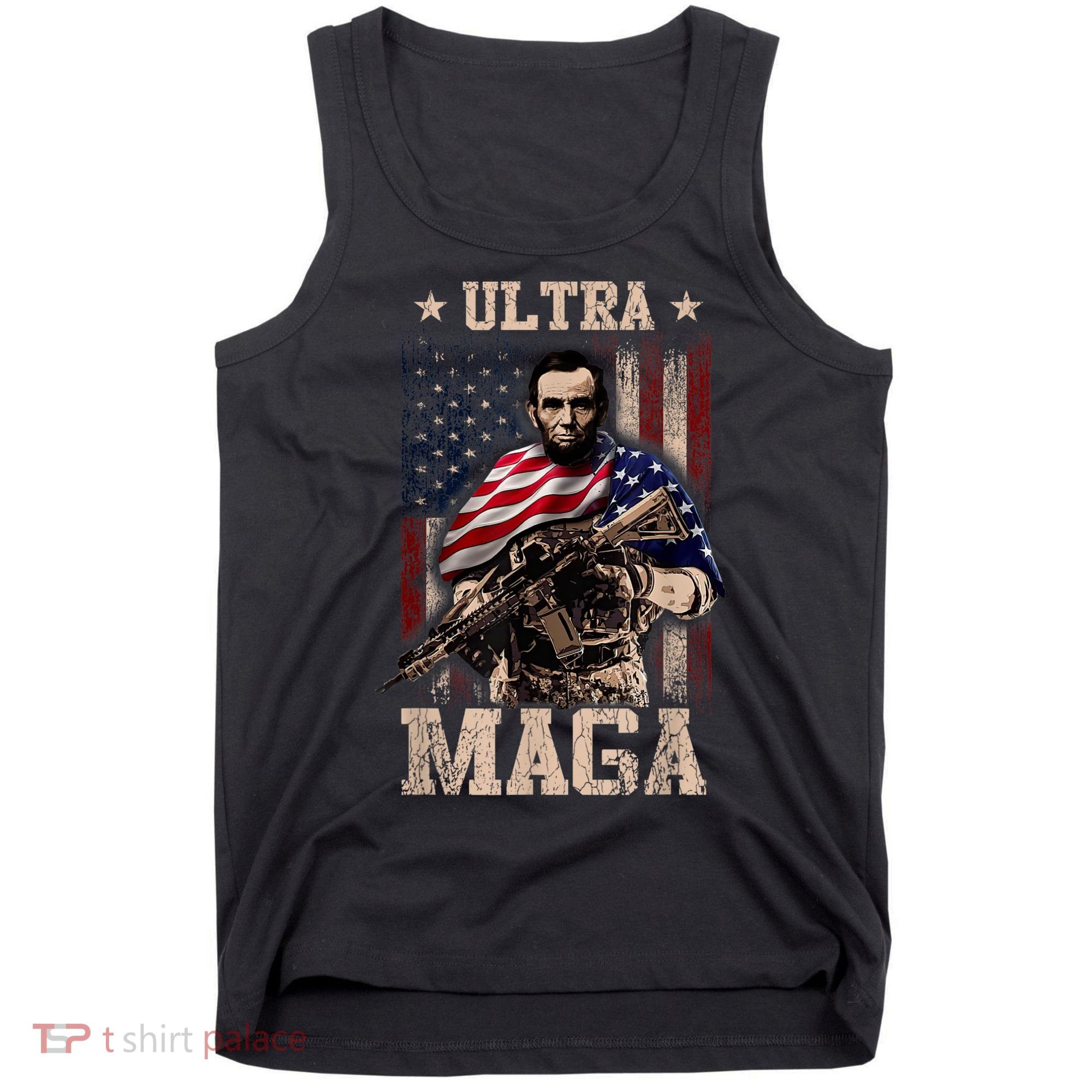 Ultra Maga 4th Of July Abraham Lincoln Gun 2nd Amendment Tank Top