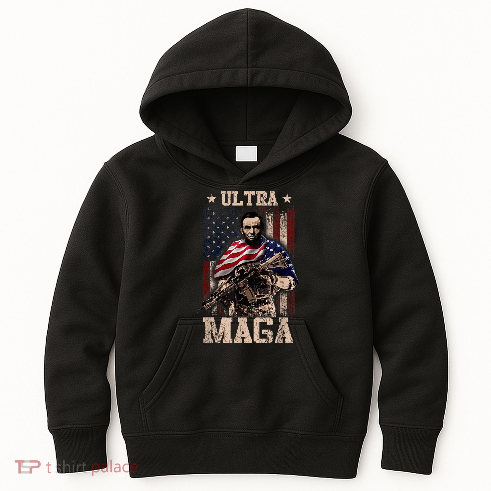 Ultra Maga 4th Of July Abraham Lincoln Gun 2nd Amendment Kids Hoodie
