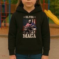 Ultra Maga 4th Of July Abraham Lincoln Gun 2nd Amendment Kids Hoodie thumb 3