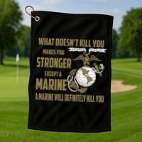 Marine What Doesn't Kill You Makes Your Stronger US Golf Towel thumb 1