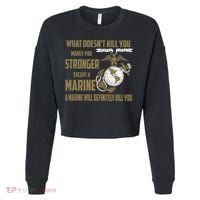 Marine What Doesn't Kill You Makes Your Stronger US Cropped Pullover Crew thumb 0