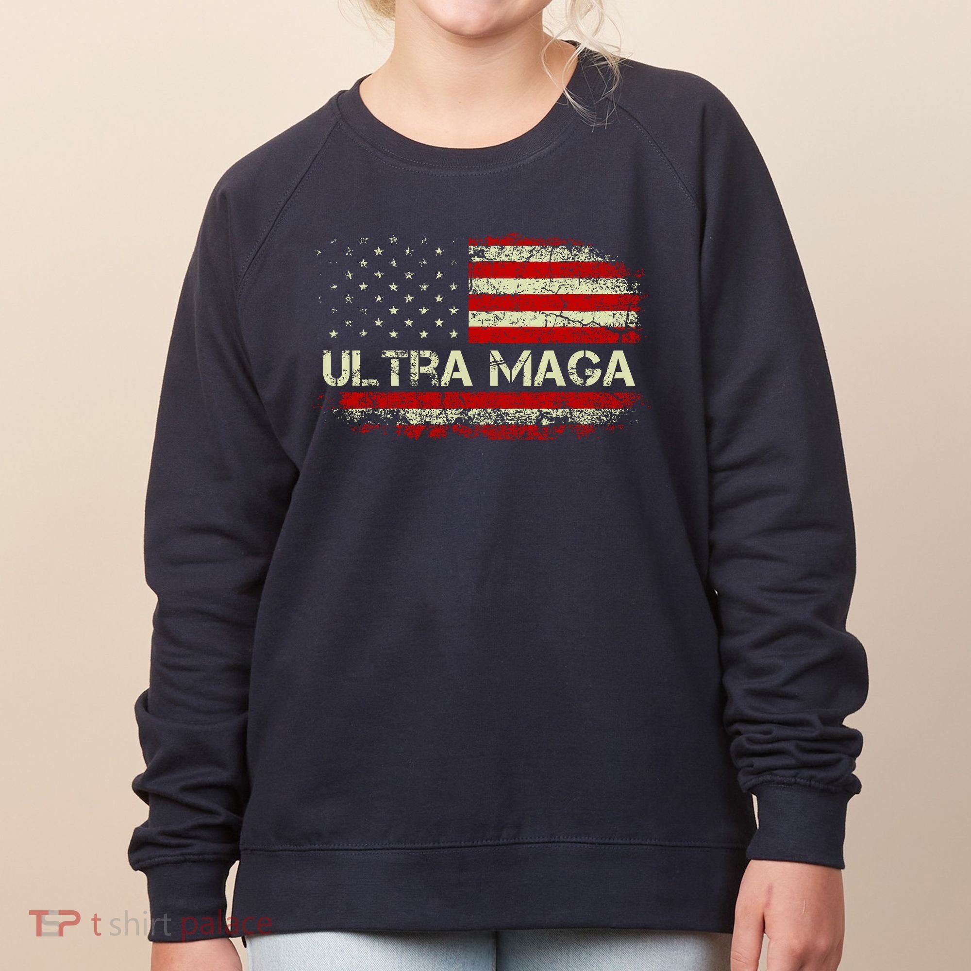 Ultra Maga American Flag Women's Sweatshirt