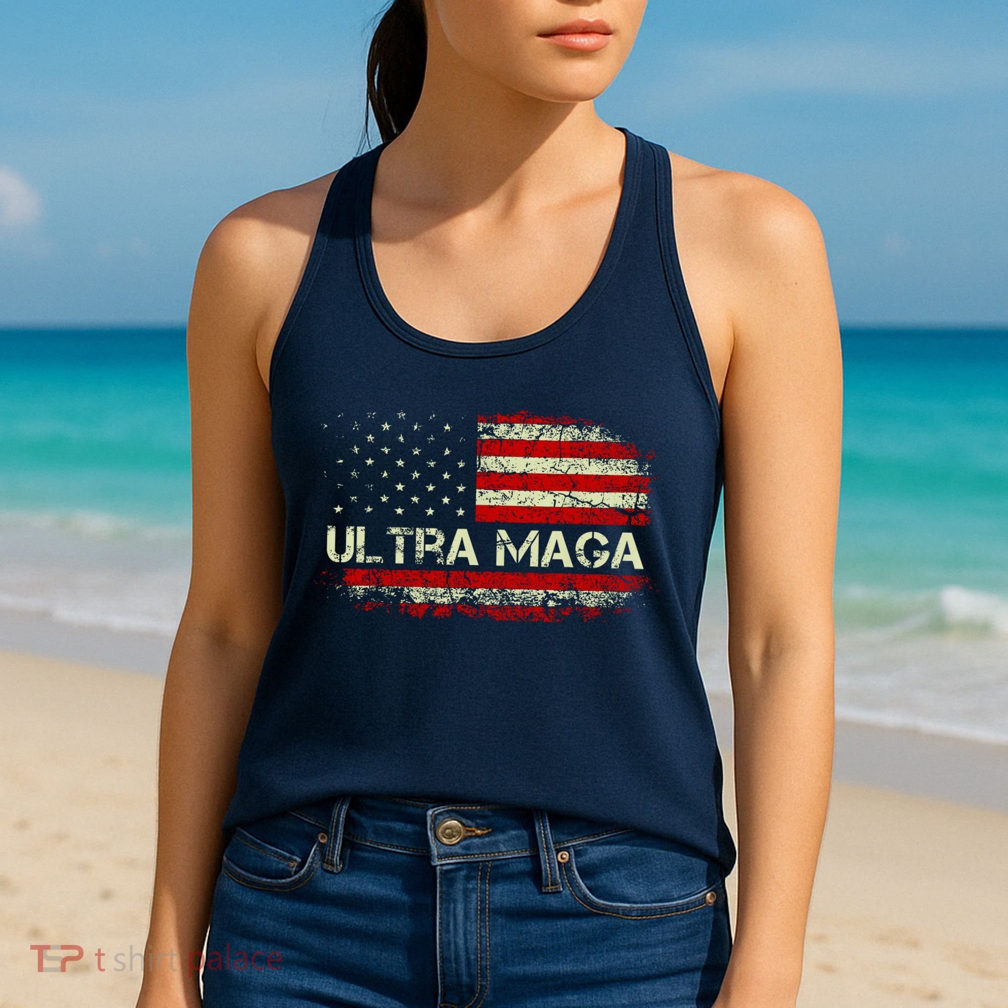 Ultra Maga American Flag Women's Tank Top