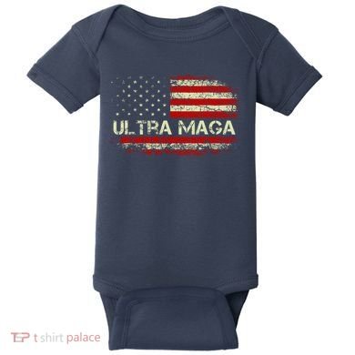 Ultra Maga American Flag Baby Bodysuit