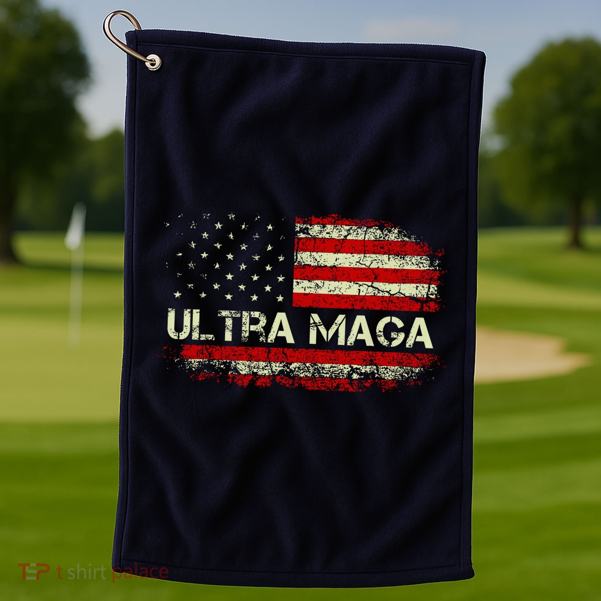 Ultra Maga American Flag Golf Towel