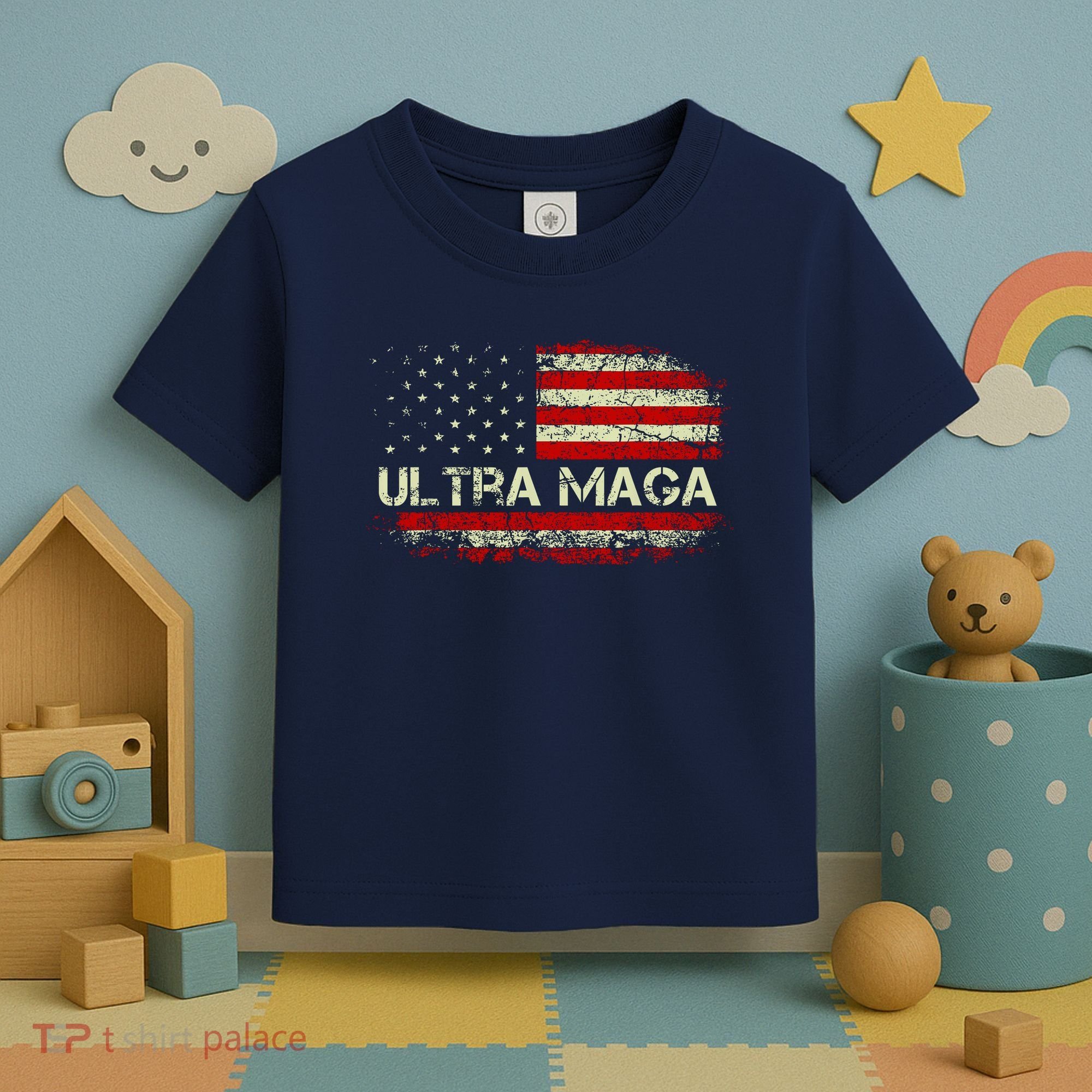 Ultra Maga American Flag Toddler T-Shirt