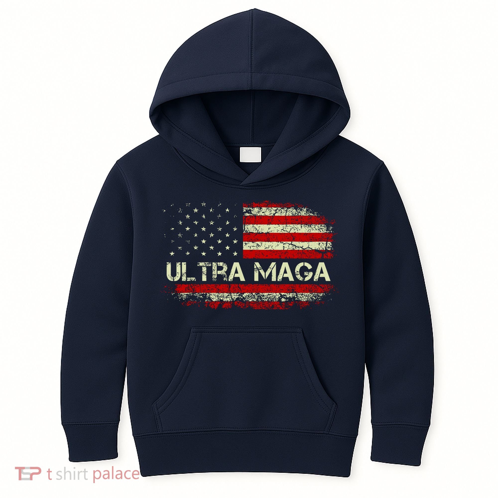 Ultra Maga American Flag Kids Hoodie