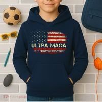 Ultra Maga American Flag Kids Hoodie thumb 2