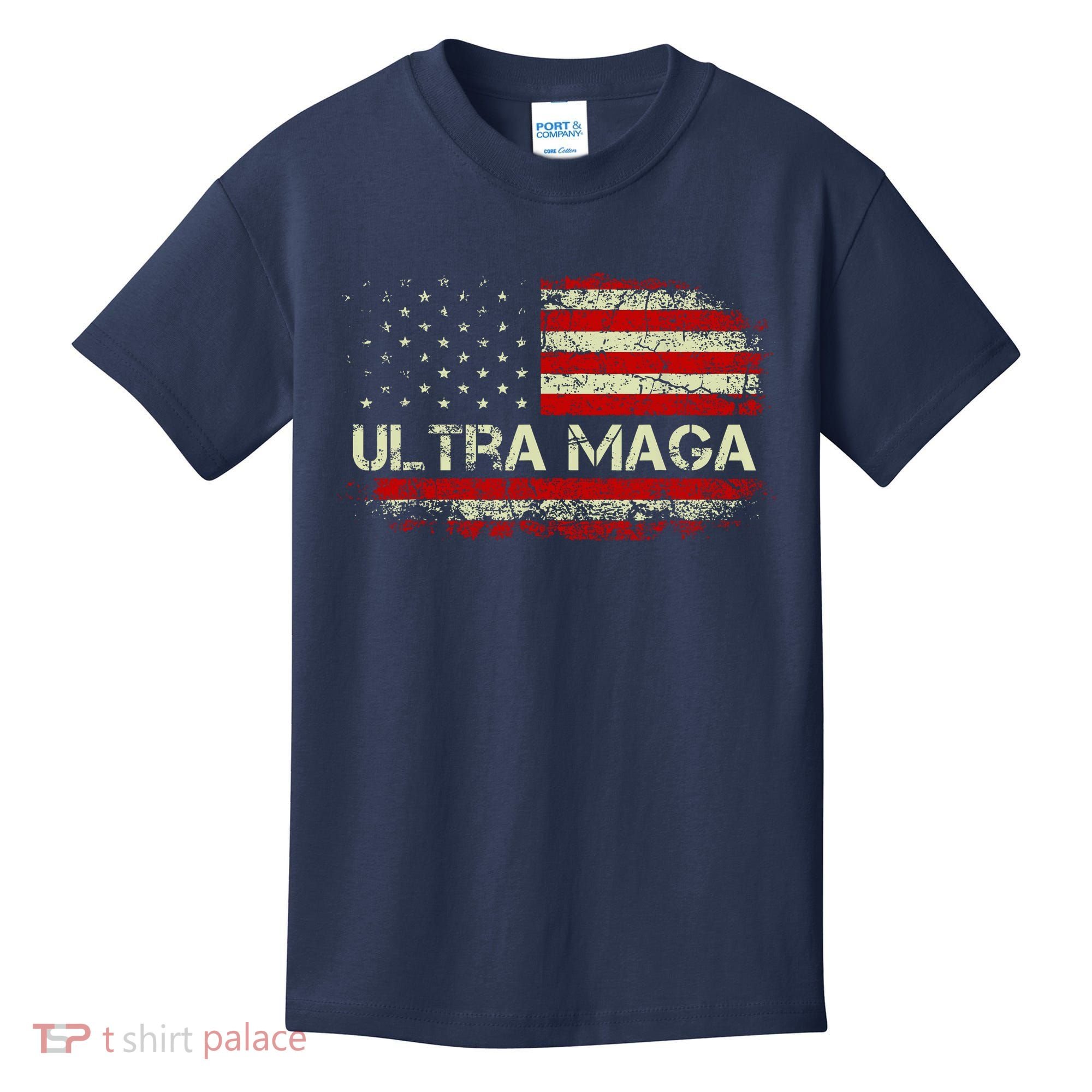 Ultra Maga American Flag Kids T-Shirt
