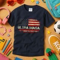 Ultra Maga American Flag Kids T-Shirt thumb 3