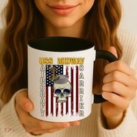 Uss Midway Aircraft Carrier Veterans Day Dad Son Grandpa Gift Coffee Mug thumb 3