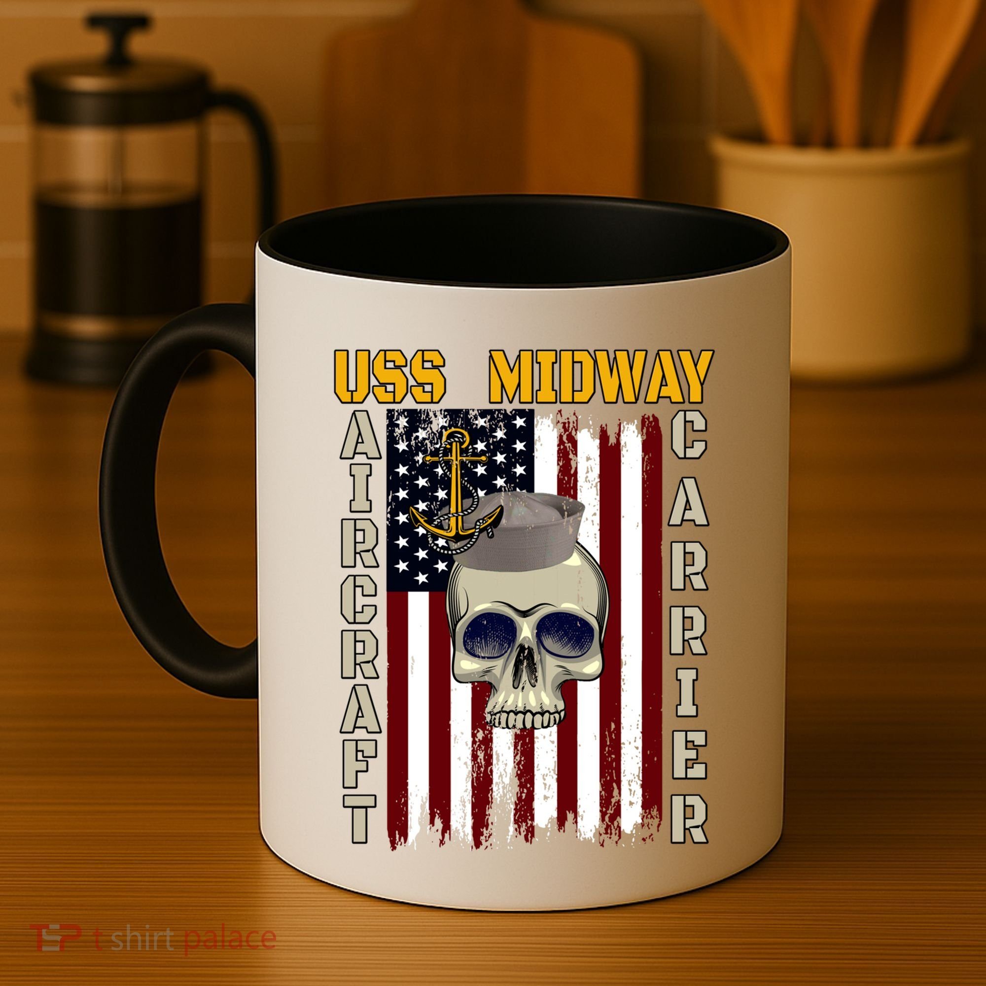 Uss Midway Aircraft Carrier Veterans Day Dad Son Grandpa Gift Coffee Mug
