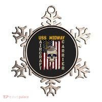 Uss Midway Aircraft Carrier Veterans Day Dad Son Grandpa Gift Ornament thumb 0