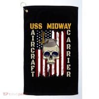 Uss Midway Aircraft Carrier Veterans Day Dad Son Grandpa Gift Golf Towel thumb 0