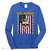 Uss Midway Aircraft Carrier Veterans Day Dad Son Grandpa Gift Long Sleeve Shirt thumb 0