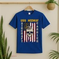 Uss Midway Aircraft Carrier Veterans Day Dad Son Grandpa Gift T-Shirt thumb 2