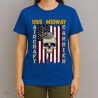 Uss Midway Aircraft Carrier Veterans Day Dad Son Grandpa Gift T-Shirt thumb 4