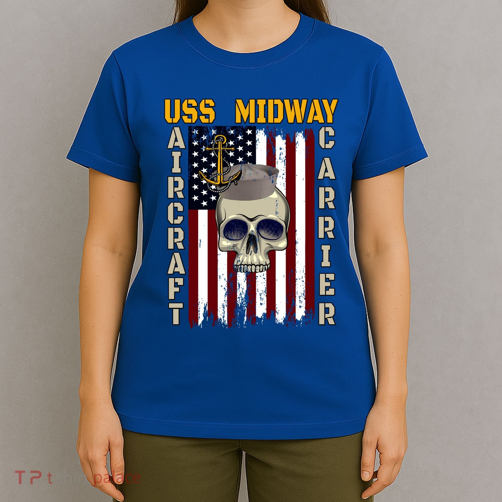 Uss Midway Aircraft Carrier Veterans Day Dad Son Grandpa Gift T-Shirt