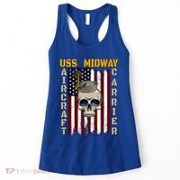 Uss Midway Aircraft Carrier Veterans Day Dad Son Grandpa Gift Women's Tank Top thumb 0