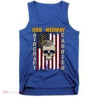 Uss Midway Aircraft Carrier Veterans Day Dad Son Grandpa Gift Tank Top thumb 0