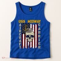 Uss Midway Aircraft Carrier Veterans Day Dad Son Grandpa Gift Tank Top thumb 2
