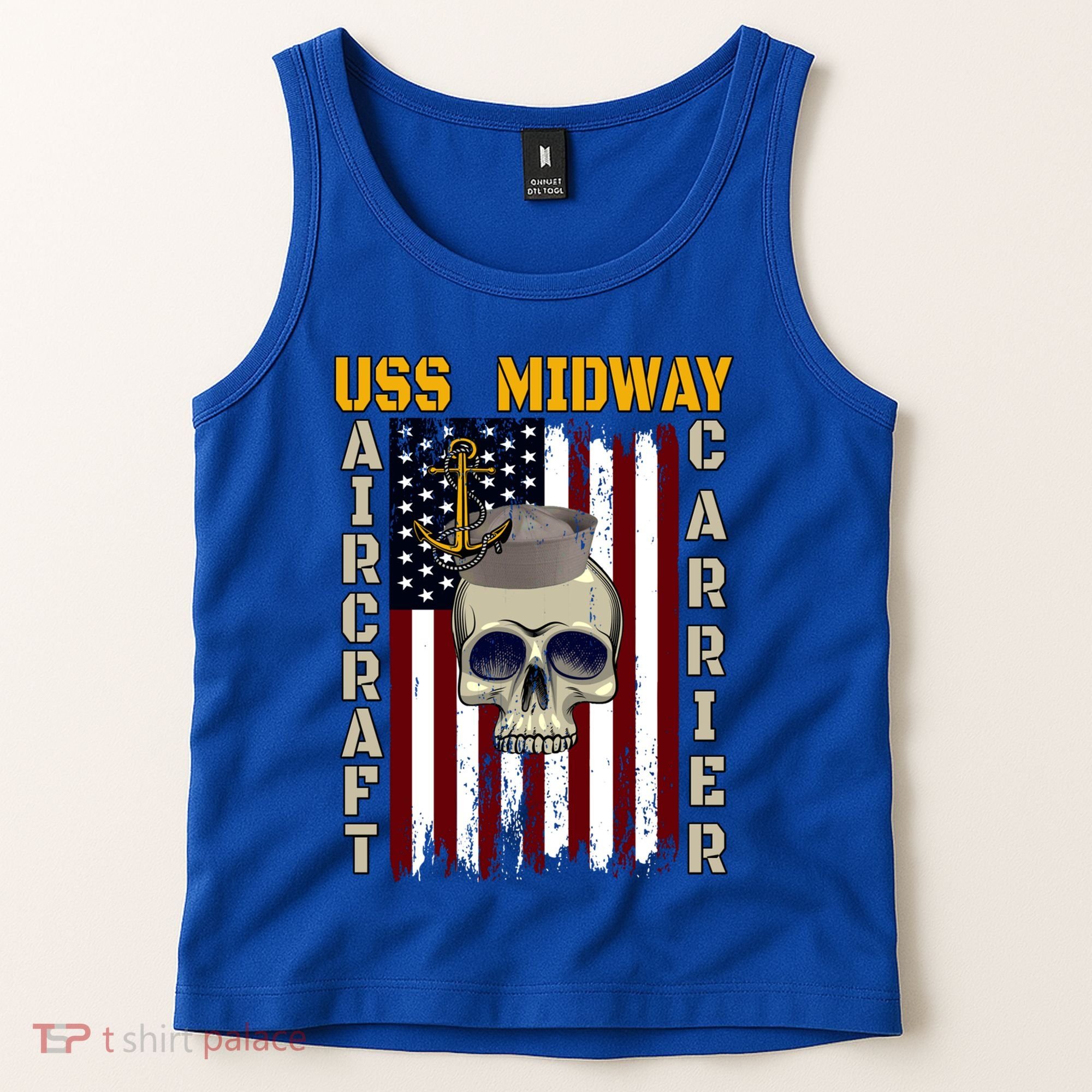 Uss Midway Aircraft Carrier Veterans Day Dad Son Grandpa Gift Tank Top