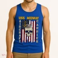 Uss Midway Aircraft Carrier Veterans Day Dad Son Grandpa Gift Tank Top thumb 3