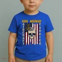 Uss Midway Aircraft Carrier Veterans Day Dad Son Grandpa Gift Toddler T-Shirt thumb 2
