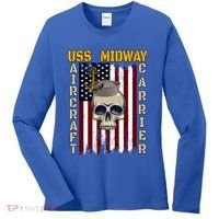 Uss Midway Aircraft Carrier Veterans Day Dad Son Grandpa Gift Women's Long Sleeve Shirt thumb 0
