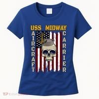 Uss Midway Aircraft Carrier Veterans Day Dad Son Grandpa Gift Women's T-Shirt thumb 0