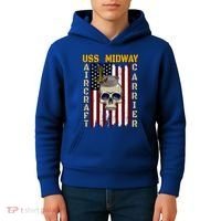 Uss Midway Aircraft Carrier Veterans Day Dad Son Grandpa Gift Kids Hoodie thumb 4