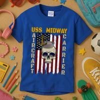 Uss Midway Aircraft Carrier Veterans Day Dad Son Grandpa Gift Kids T-Shirt thumb 3