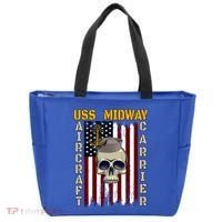 Uss Midway Aircraft Carrier Veterans Day Dad Son Grandpa Gift Tote Bag thumb 0
