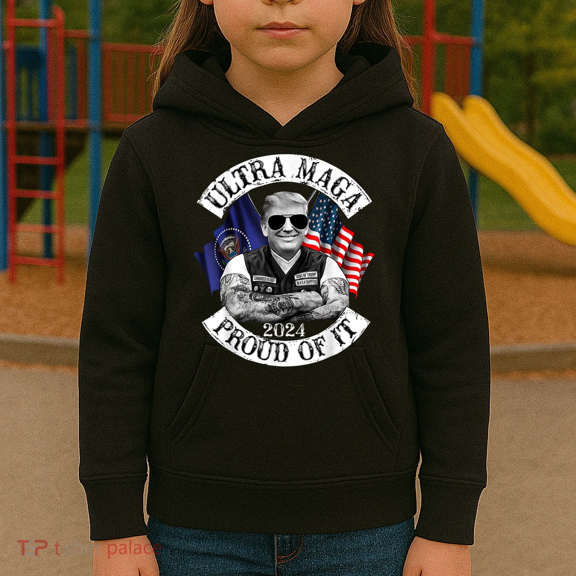 Ultra Maga And Proud Of It Trump Supporter Kids Hoodie