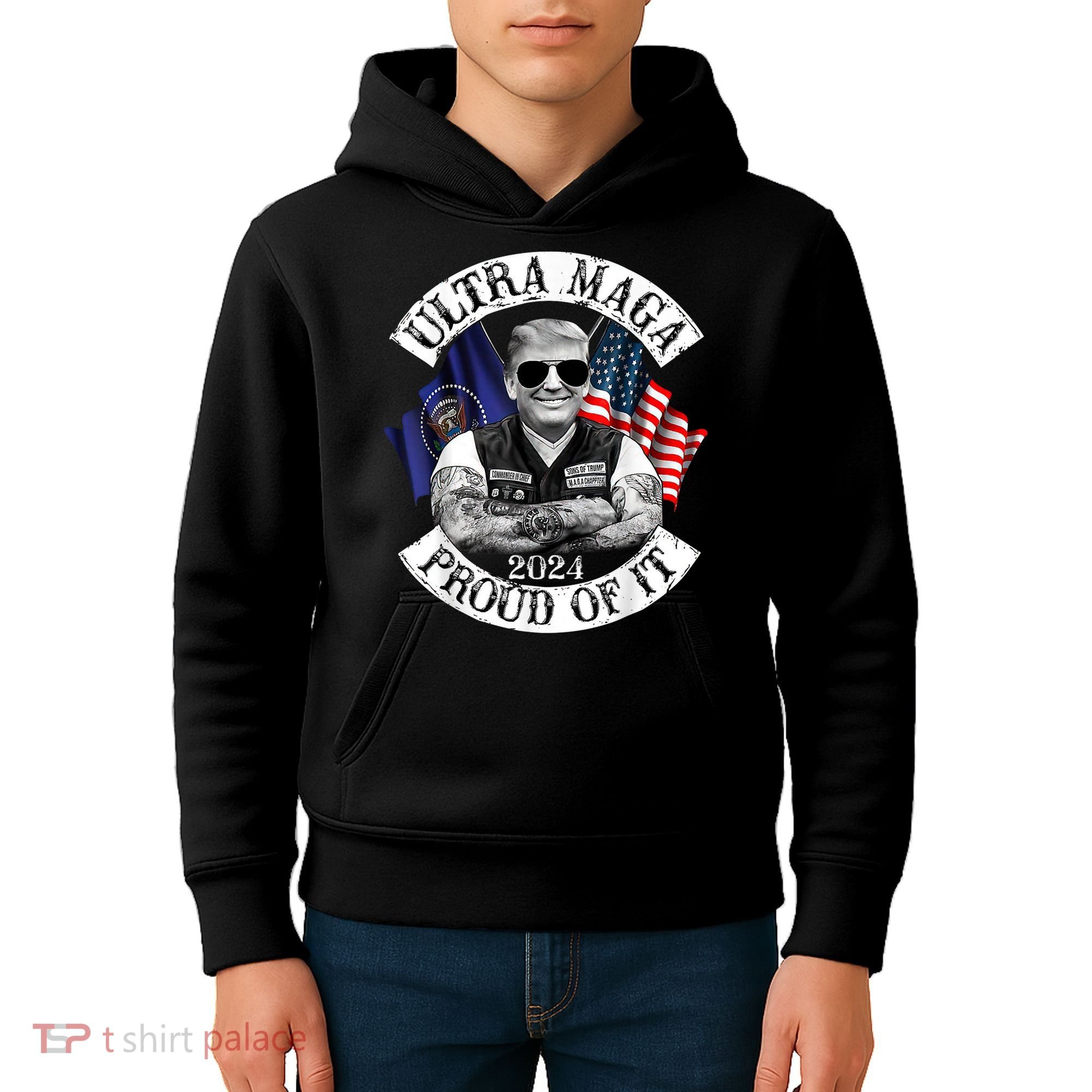 Ultra Maga And Proud Of It Trump Supporter Kids Hoodie