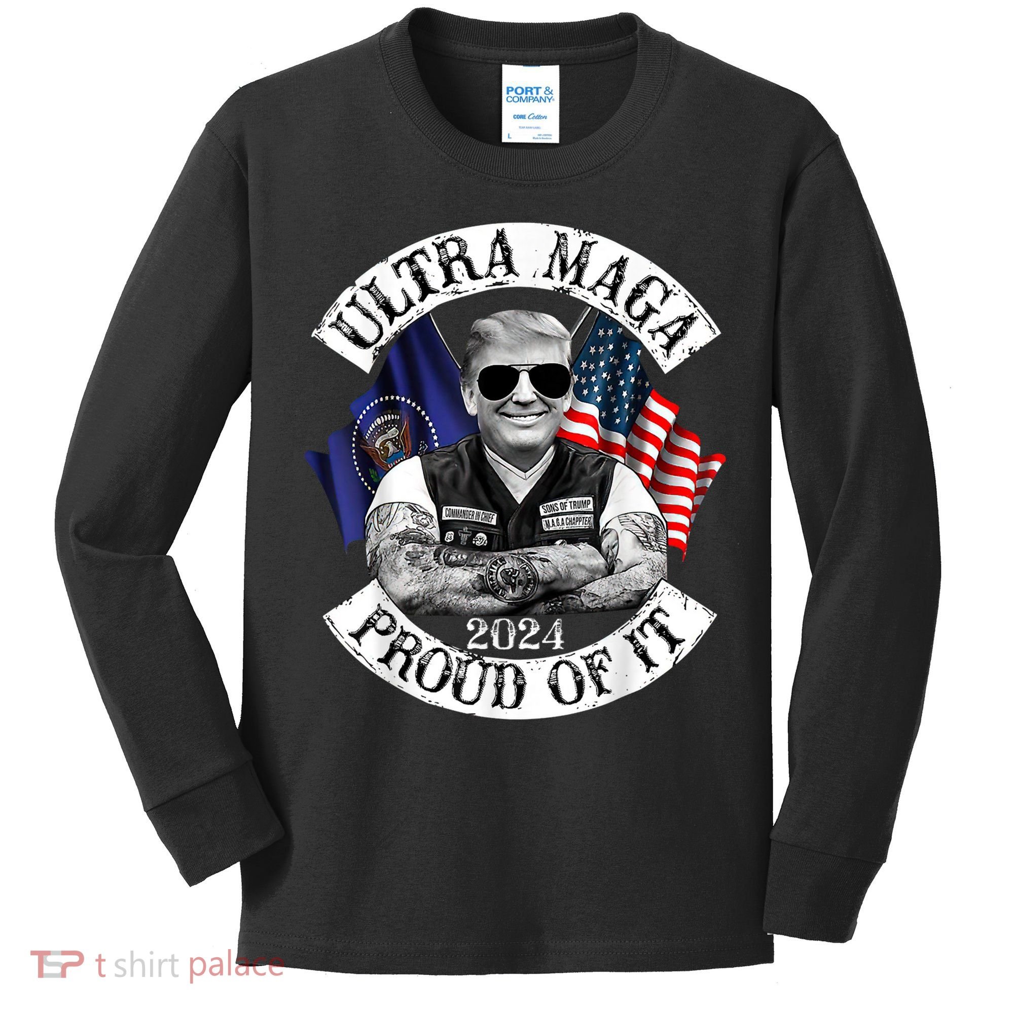 Ultra Maga And Proud Of It Trump Supporter Kids Long Sleeve Shirt