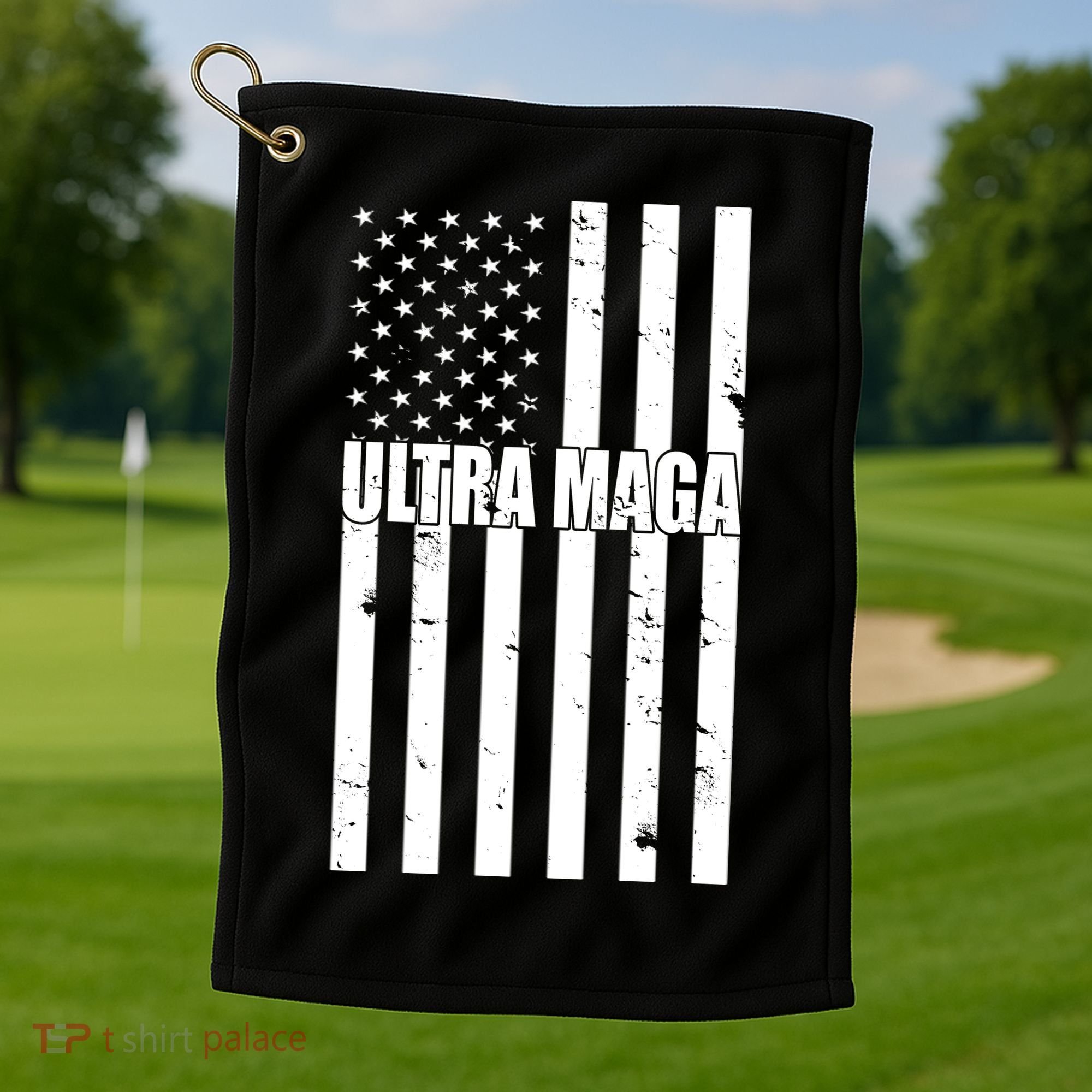 Ultra Maga American Flag Golf Towel