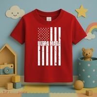 Ultra Maga American Flag Toddler T-Shirt thumb 3