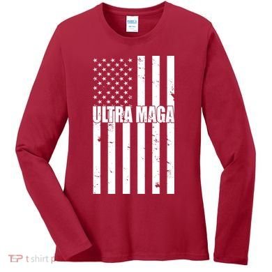Ultra Maga American Flag Women's Long Sleeve Shirt