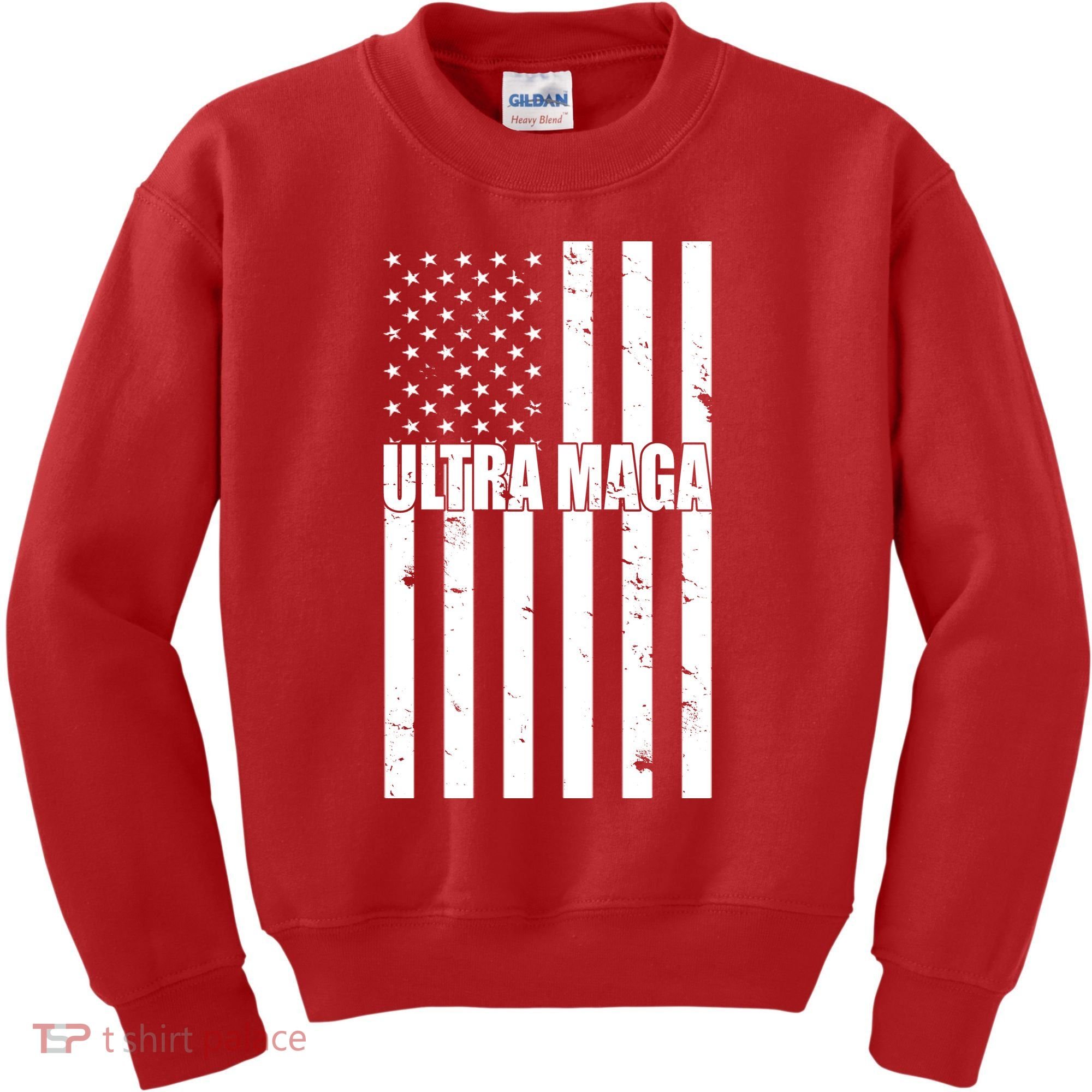Ultra Maga American Flag Kids Sweatshirt