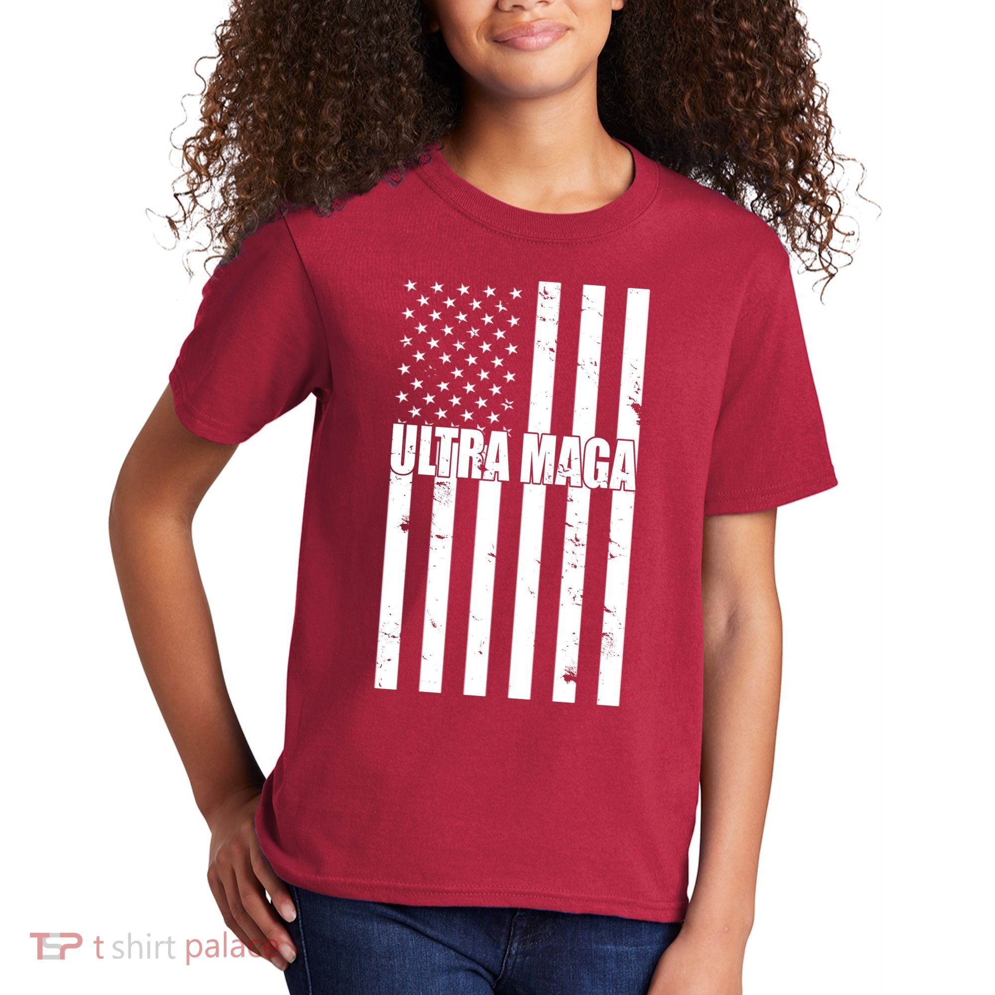 Ultra Maga American Flag Kids T-Shirt