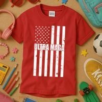 Ultra Maga American Flag Kids T-Shirt thumb 3