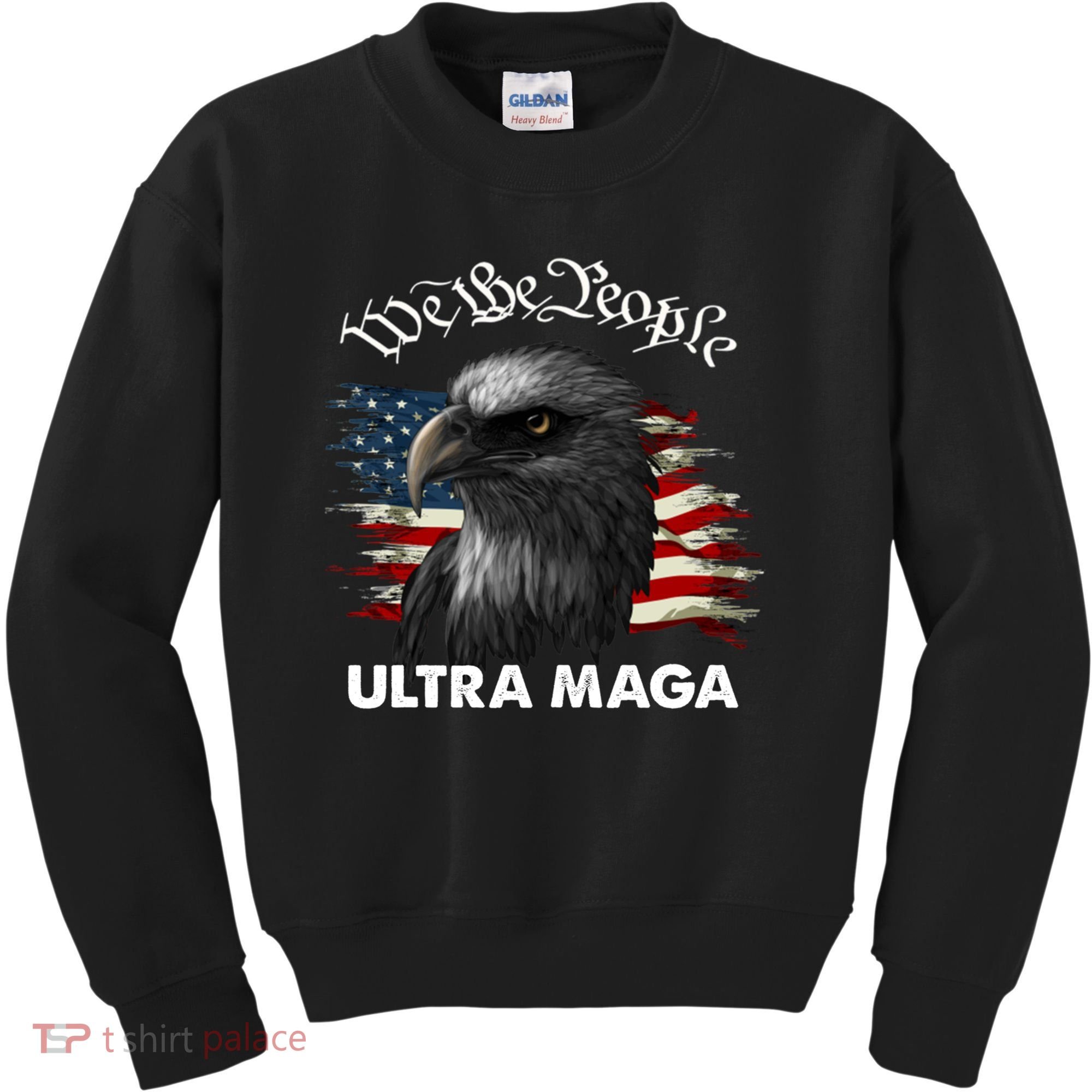 Ultra MAGA American Flag We The People Eagle Kids Sweatshirt