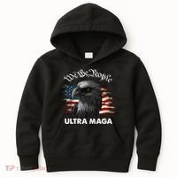 Ultra MAGA American Flag We The People Eagle Kids Hoodie thumb 0