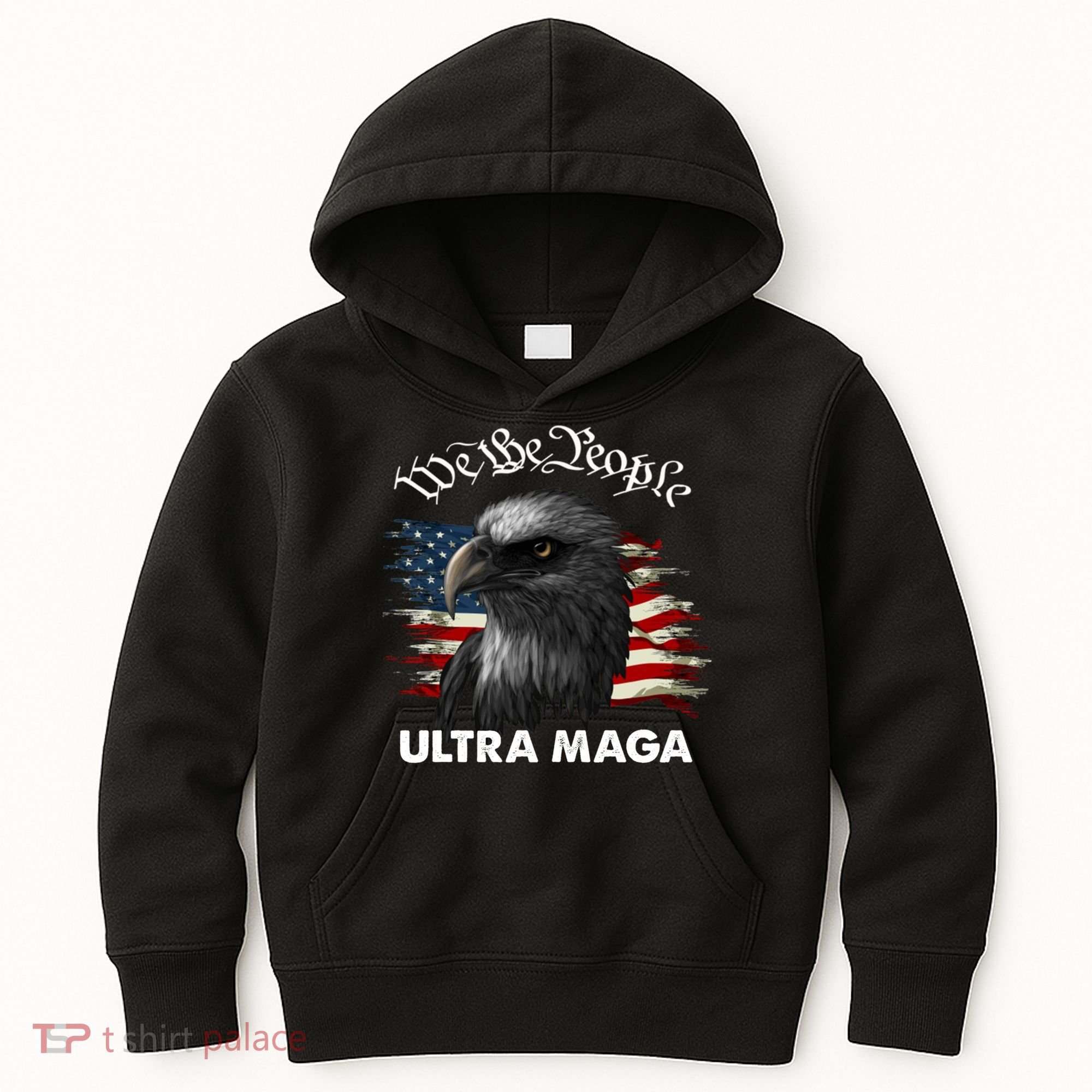 Ultra MAGA American Flag We The People Eagle Kids Hoodie