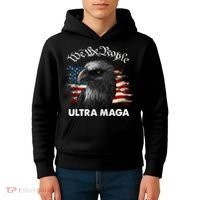 Ultra MAGA American Flag We The People Eagle Kids Hoodie thumb 4