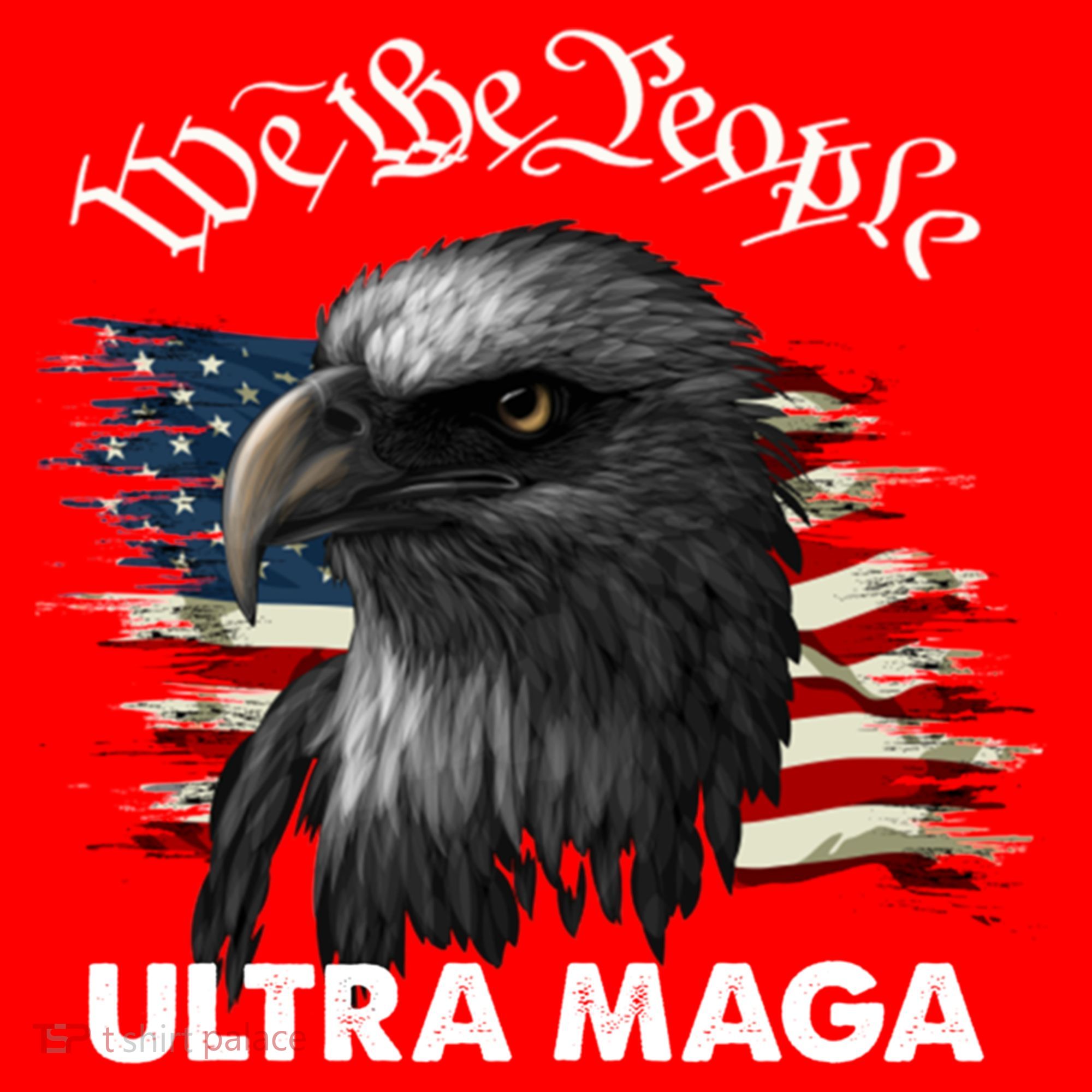 Ultra MAGA American Flag We The People Eagle Santa Hat