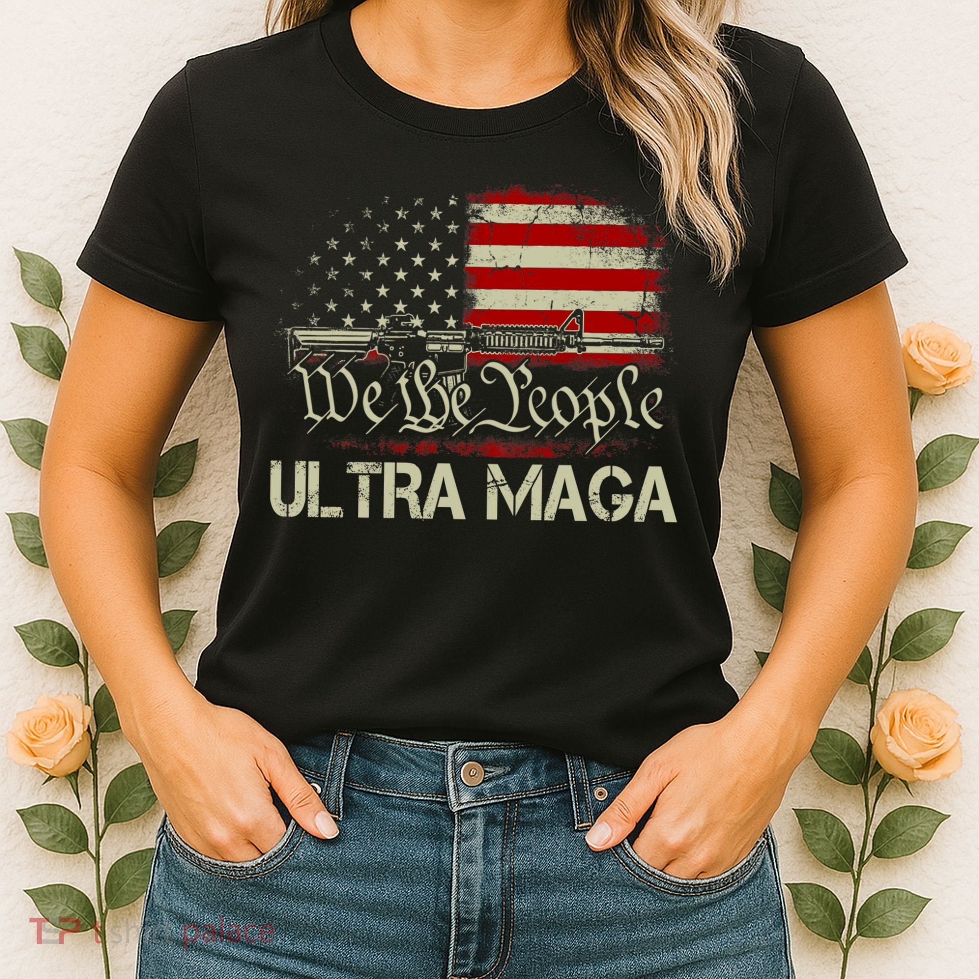 Ultra MAGA American Flag We The People 1776 Women's T-Shirt